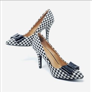 ✨Houndstooth pumps with bow 7.5 med